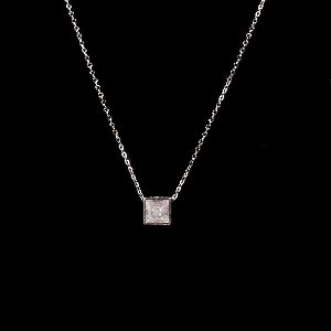 Square Diamond Pendant with Chain