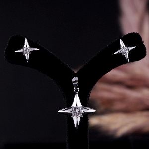 Star Diamond Pendant Set with Chain