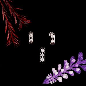 three flower shape diamond pendant set