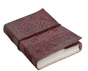 tree of life embossed genuine leather diary