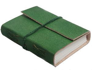 green colored genuine leather vintage diary journal