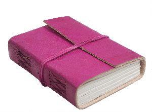 pink colored genuine leather vintage leather diary