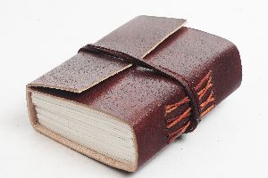 rustic brown colored genuine vintage leather diary