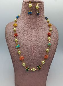 ceremic painted beads necklace