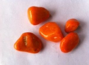 Polished Orange Pebble Stone