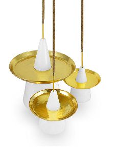 Brass and marble cake stand
