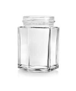 190-ml hexagonal glass jar