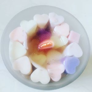 Frosted Glass Candle with Hearts