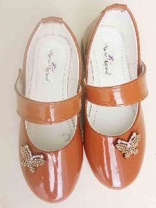 Kids Orange Butterfly Belly Shoes