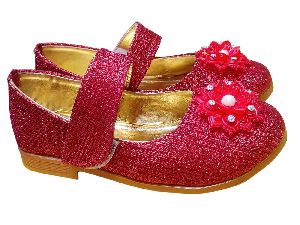 Kids Red Sparkle Belly Shoes