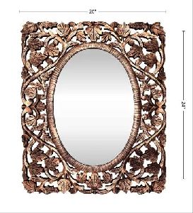 Carving Golden Designer Wooden Mirror Frame
