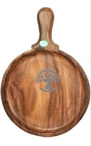 Wooden Pizza Plate With Handle