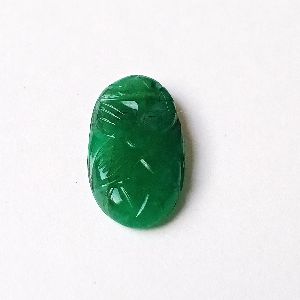 Oval Shape Carved Emerald