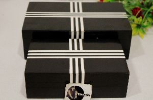 premium black white lines resin boxes