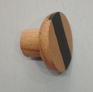 beech wood resin strip round wooden cabinet knob