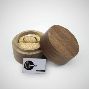 Wooden Round Ring Box From Tradnary