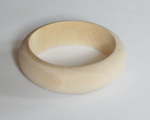 Natural Unfinished Round Wooden Bangle From Tradnary