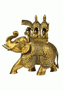 Elephant With Howdah Figurine