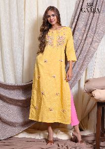 YELLOW KURTA WITH GOTTA PATTI