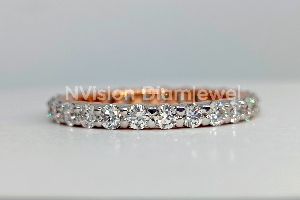 Women's Party Rose Gold Natural Diamond Eternity Ring