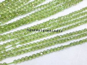 Peridot Faceted coin beads