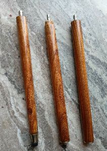 3 fold vintage brown head handle wooden walking stick cane