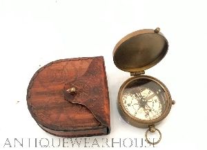 Antique Compass Vintage Copper Dial Nautical 2&amp;quot; Inch With Bag