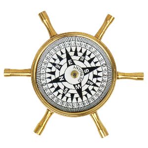 Brass Wheel Floating Dial Compass Maritime Collectible nautical