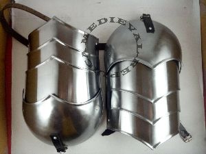 chrome finish medieval pauldron armor set
