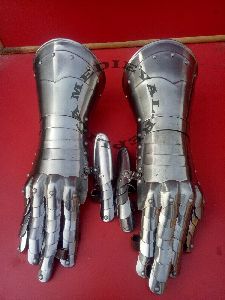 medieval sca larp gauntlets gothic armor steel arm gloves