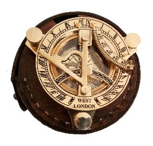 nautical solid brass sundial handmade round compass