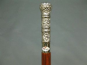 Pillar Chrome Brass Wooden Walking Shaft Stick Cane Handle Vintage Style Solid