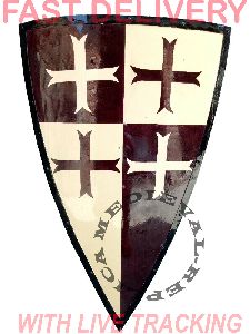 Roman Knight Templar Crusader 18 gauge Medieval Heater Latin Shield