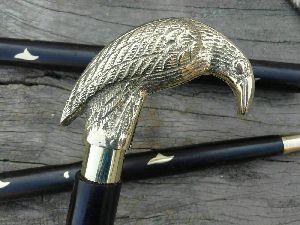 Solid Brass Designer Crow Head Handle Vintage Wooden Walking Stick Cane Gift