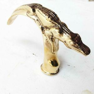 Vintage Solid Brass Aligator Head Cane Handle for Walking Stick handmade design
