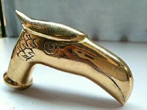 vintage solid brass falcon head cane handle