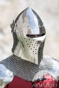 Visored Barbuta Helmet LARP SCA Medieval Reenactment Costume Armor