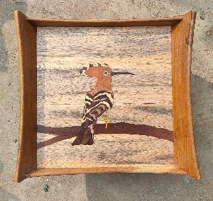 Wooden Hoopoe Printed Tray