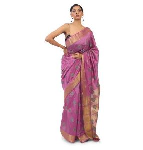 Purple Weaving Silk Saree