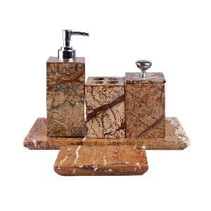 Marble Soap Dispenser Set