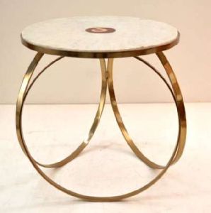 Round Stainless Steel Marble Table, For Home, Hotel