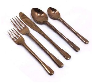 Stainless Steel Brown Cutlery Set