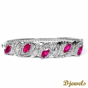 14K Diamond Ruby Bracelet with VS Quality