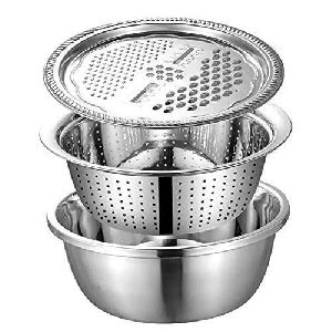 Stainless Steel Basin Colander Set