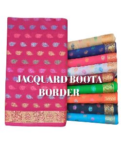 Jacquard Boota Border Blouse Fabric