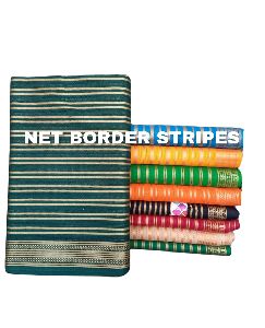 Net Border Stripes Blouse Fabric