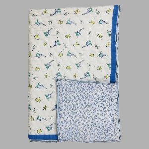 Cotton Hand Block Printed Baby Quilt