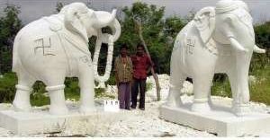 9 Feet Marble Elephant Statue