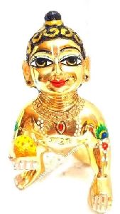 6 Inch Brass Laddu Gopal Statue