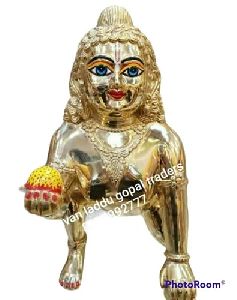 Golden Brass Laddu Gopal Statue